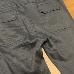 Black VINCE Linen Jogger Pants